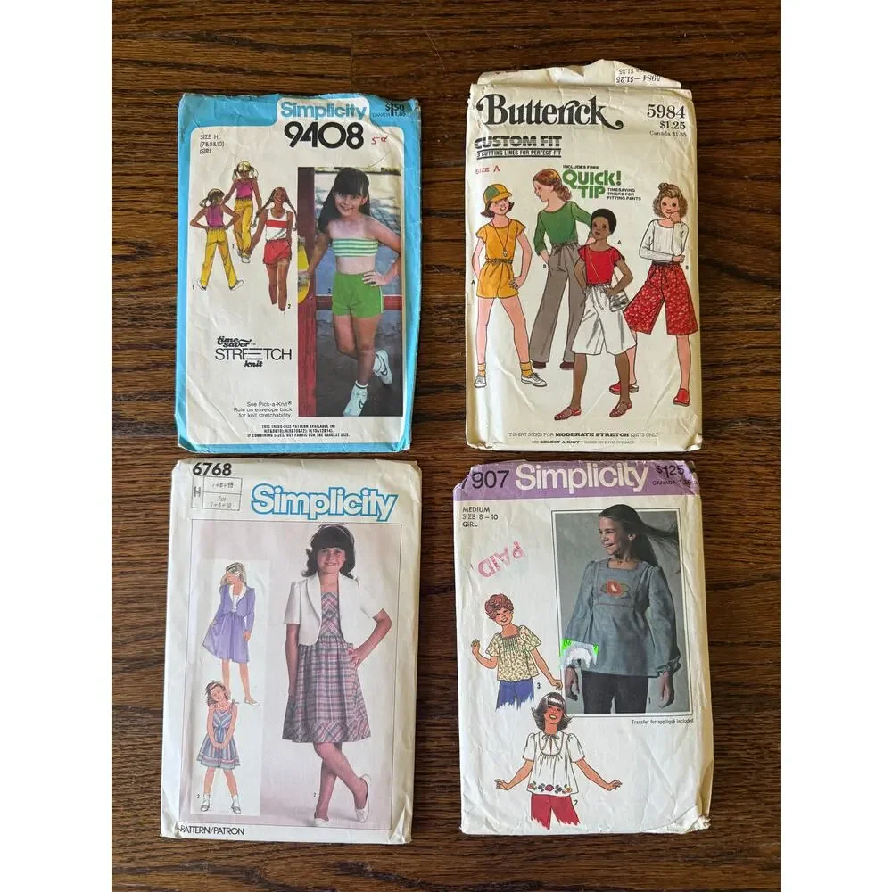 12-Piece LOT Girls Sz10 Vintage 70s 80s 90s Y2k Sewing Patterns Dress PJ Costume
